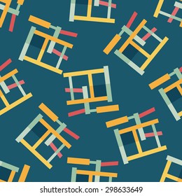 Vintage school desk flat icon,eps10 seamless pattern background