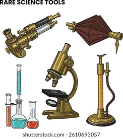 Vintage Science Tools and Laboratory Equipment Illustration