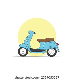 Vintage scooter animation vector. Suitable for magazine and automotive content