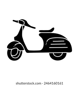 Vintage scooter black hand drawn icon