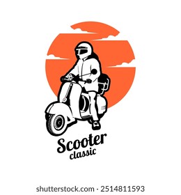 vintage scooter clássico ilustração vetor