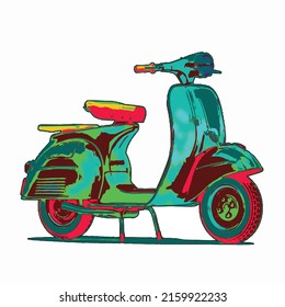 Vintage Scooter Design in Vector form