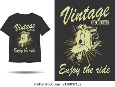 Vintage scooter enjoy the ride silhouette t shirt design