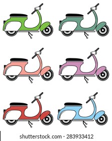 Vintage scooter II  on white background
