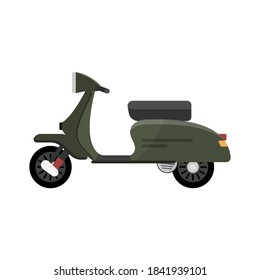 Vintage scooter isolate on white background. Flat design vector.