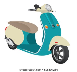Vintage scooter isolated