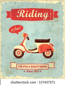 Vintage scooter poster design