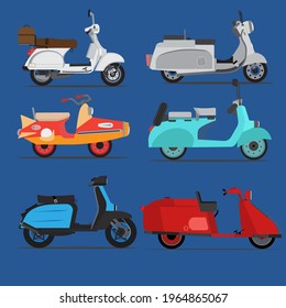 Vintage scooters vector illustration icon