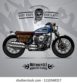 Vintage Scrambler Motorcycle Poster