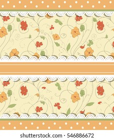 Vintage scrap booking template for kid party, invitation, greeting, baby boy, girl shower card, Happy birthday label, postcard frame, child album. Vector.