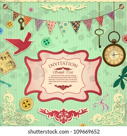 Vintage scrapbooking card