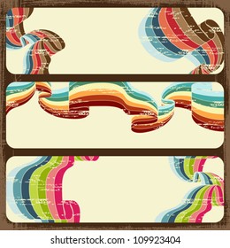 Vintage scratch banners with place for text. Vector Eps 10.
