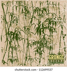 Vintage scratched background with bamboo