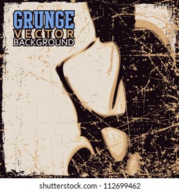 Vintage scratched background with saxophonist