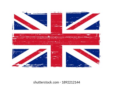 Vintage scratched flag of United Kingdom.