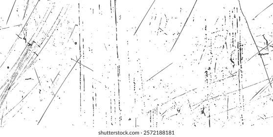 Vintage scratched grunge plastic broken screen texture isolated. Scratches and dust on white background.