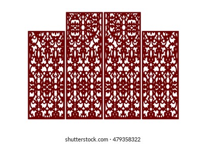 Vintage screen. laser cut panel template. Laser cut ornamental card or panel. Filigree cutout pattern background for laser cutting. Kirigami pattern. paper cut. invitation
