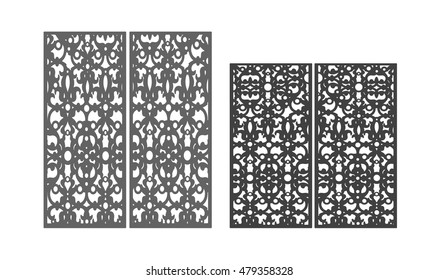 Vintage screen. laser cut panel template. Laser cut ornamental card or panel. Filigree cutout pattern background for laser cutting. Kirigami pattern. paper cut. invitation