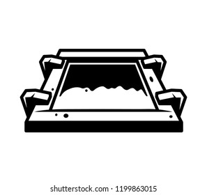 Vintage screen printing squeegee template with paint splashes isolated vector illustration