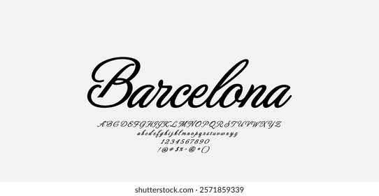 Vintage Script Font. Handwritten lettering in a classic style. Uppercase, lowercase. number and symbol. Come in editable vector graphics.

