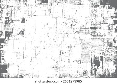 Vintage script grunge texture with aged handwritten letter fragments. Abstract distressed overlay design on white background. Faded document paper art.

