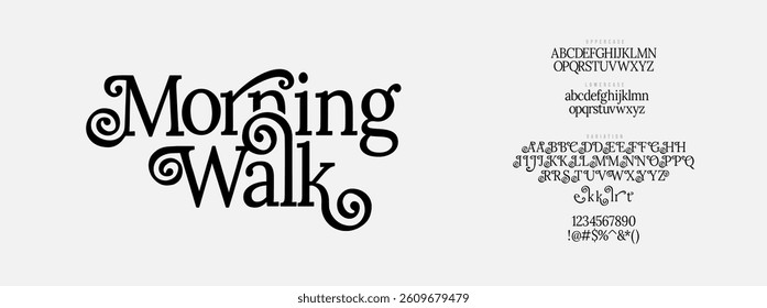 Vintage Script Serif Font. Uppercase, Lowercase, Number, and Specials. Fashion Font. Script Lettering. Perfect for any design needs. 