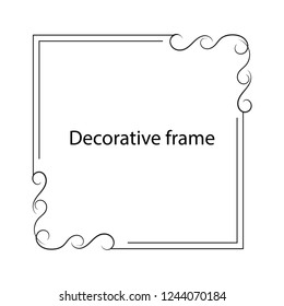 Vintage scroll baroque decorative frame. Place for text.