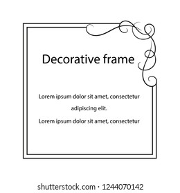 Vintage scroll baroque frame, decorative design element.