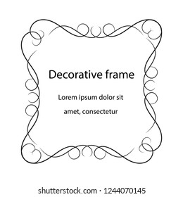Vintage scroll baroque frame, decorative design element.