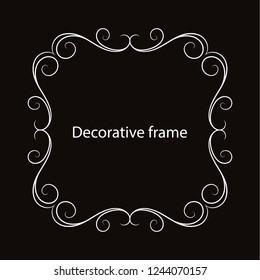 Vintage scroll baroque frame, decorative design element.