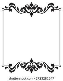 Vintage scroll frame, classic message box decoration.