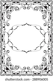 Vintage scroll frame is isolated on white