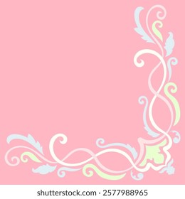 Vintage scroll lines for decorating pastel corners for minimalist cards.