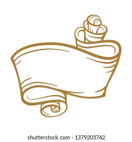 Vintage scroll on a white background