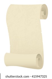Vintage scroll paper isolated on white background