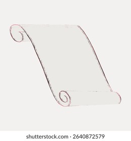 Vintage scroll paper sticker, vector element.