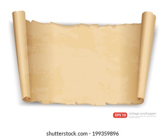 vintage scroll paper vector format