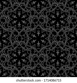 Vintage Scrolls for Ornate Decor in Victorian Style. Vector Design With black and white Contoured Elements for Greeting Cards, Invitations. Retro seamless pattern silhouette.