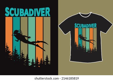 Vintage Scuba Diving T Shirt Design