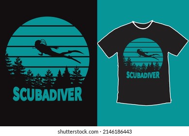 Vintage Scuba Diving T Shirt Design