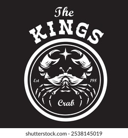 Ilustração do caranguejo marinho vintage para necessidades de logotipo e patch