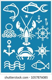 Vintage seafood set
