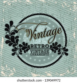 Vintage seal over blue background vector illustration