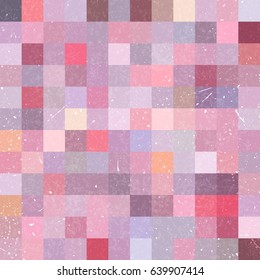 Vintage seamless abstract background with pastel pink squares, vector illustration