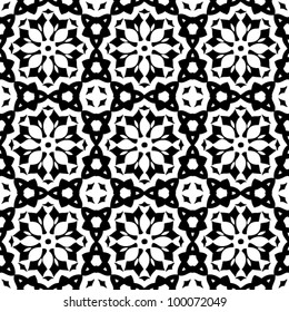 Vintage seamless abstract ornate black and white pattern background vector illustration
