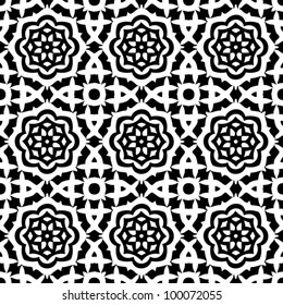 Vintage seamless abstract ornate black and white pattern background vector illustration