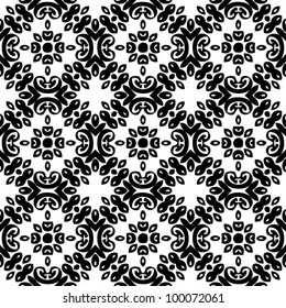Vintage seamless abstract ornate black and white pattern background vector illustration