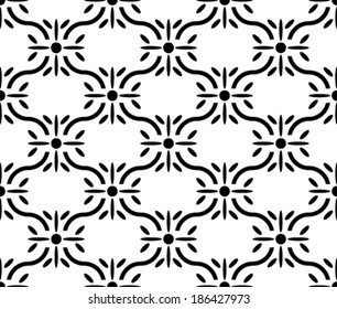 Vintage seamless abstract ornate black and white pattern background vector illustration 