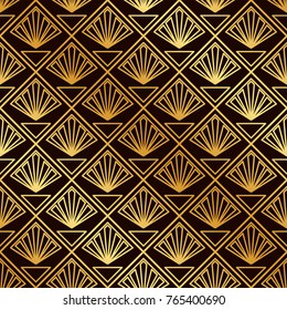 Vintage seamless art deco pattern. Template for design. Vector illustration
