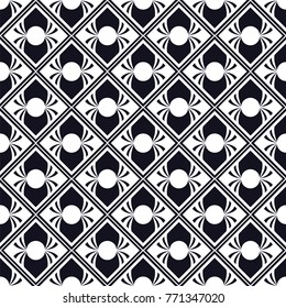 Vintage seamless art deco pattern. Template for design. Vector illustration